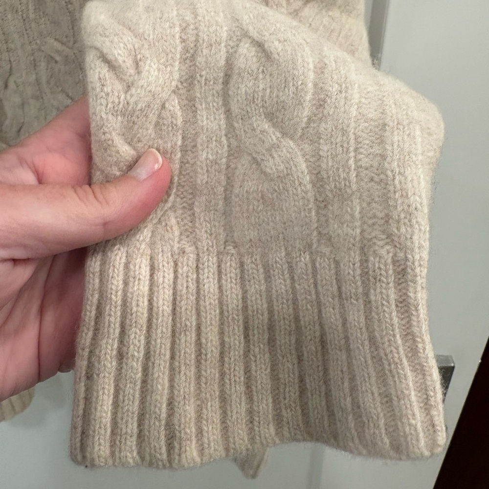J. Jill Mock Neck Wool Blend Cable Knit Sweater Size XL see measurements - Picture 6 of 11